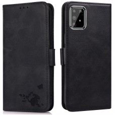 כיסוי ארנק / ספר עשוי מעור בצבע שחור עם חריצים לכרטיסי אשראי עבור Samsung Galaxy S10
