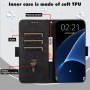 כיסוי ארנק / ספר עשוי מעור בצבע שחור עם חריצים לכרטיסי אשראי עבור Samsung Galaxy Note20 Ultra 4G