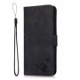 כיסוי ארנק / ספר עשוי מעור בצבע שחור עם חריצים לכרטיסי אשראי עבור Samsung Galaxy Note20 4G