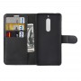 כיסוי ארנק / ספר עשוי מעור בצבע שחור עם חריצים לכרטיסי אשראי עבור Nokia 5