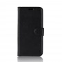 כיסוי ארנק / ספר עשוי מעור בצבע שחור עם חריצים לכרטיסי אשראי עבור Samsung Galaxy A30