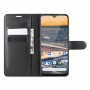 כיסוי ארנק / ספר עשוי מעור בצבע שחור עם חריצים לכרטיסי אשראי עבור Nokia 5.3
