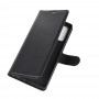 כיסוי ארנק / ספר עשוי מעור בצבע שחור עם חריצים לכרטיסי אשראי עבור Samsung Galaxy Note20