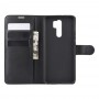 כיסוי ארנק / ספר עשוי מעור בצבע שחור עם חריצים לכרטיסי אשראי עבור Xiaomi Redmi 9