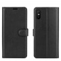 כיסוי ארנק / ספר עשוי מעור בצבע שחור עם חריצים לכרטיסי אשראי עבור Xiaomi Redmi 9A