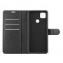 כיסוי ארנק / ספר עשוי מעור בצבע שחור עם חריצים לכרטיסי אשראי עבור Xiaomi Redmi 9C