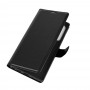 כיסוי ארנק / ספר עשוי מעור בצבע שחור עם חריצים לכרטיסי אשראי עבור Samsung Galaxy Note20 Ultra