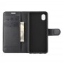 כיסוי ארנק / ספר עשוי מעור בצבע שחור עם חריצים לכרטיסי אשראי עבור Samsung Galaxy M01 Core