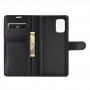 כיסוי ארנק / ספר עשוי מעור בצבע שחור עם חריצים לכרטיסי אשראי עבור OnePlus 8T
