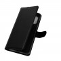 כיסוי ארנק / ספר עשוי מעור בצבע שחור עם חריצים לכרטיסי אשראי עבור OnePlus 8T