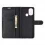 כיסוי ארנק / ספר עשוי מעור בצבע שחור עם חריצים לכרטיסי אשראי עבור OnePlus Nord N100
