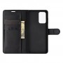 כיסוי ארנק / ספר עשוי מעור בצבע שחור עם חריצים לכרטיסי אשראי עבור Samsung Galaxy A52 5G
