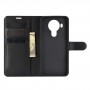 כיסוי ארנק / ספר עשוי מעור בצבע שחור עם חריצים לכרטיסי אשראי עבור Nokia 5.4