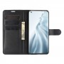 כיסוי ארנק / ספר עשוי מעור בצבע שחור עם חריצים לכרטיסי אשראי עבור Xiaomi Mi 11