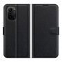כיסוי ארנק / ספר עשוי מעור בצבע שחור עם חריצים לכרטיסי אשראי עבור Xiaomi Poco F3