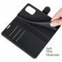 כיסוי ארנק / ספר עשוי מעור בצבע שחור עם חריצים לכרטיסי אשראי עבור Xiaomi Redmi K40 Pro