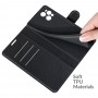 כיסוי ארנק / ספר עשוי מעור בצבע שחור עם חריצים לכרטיסי אשראי עבור OPPO Find X3 Pro