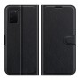 כיסוי ארנק / ספר עשוי מעור בצבע שחור עם חריצים לכרטיסי אשראי עבור Samsung Galaxy A03s