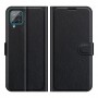 כיסוי ארנק / ספר עשוי מעור בצבע שחור עם חריצים לכרטיסי אשראי עבור Samsung Galaxy A22 4G