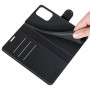 כיסוי ארנק / ספר עשוי מעור בצבע שחור עם חריצים לכרטיסי אשראי עבור OPPO Reno5 Z