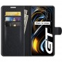 כיסוי ארנק / ספר עשוי מעור בצבע שחור עם חריצים לכרטיסי אשראי עבור Realme GT 5G