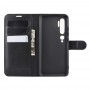 כיסוי ארנק / ספר עשוי מעור בצבע שחור עם חריצים לכרטיסי אשראי עבור Xiaomi Mi Note 10 Pro