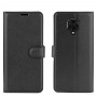 כיסוי ארנק / ספר עשוי מעור בצבע שחור עם חריצים לכרטיסי אשראי עבור Xiaomi Redmi Note 9S