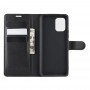 כיסוי ארנק / ספר עשוי מעור בצבע שחור עם חריצים לכרטיסי אשראי עבור Xiaomi Mi 10 Lite 5G