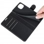 כיסוי ארנק / ספר עשוי מעור בצבע שחור עם חריצים לכרטיסי אשראי עבור Apple iPhone 13