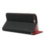כיסוי ארנק / ספר עשוי מעור בצבע שחור עם חריצים לכרטיסי אשראי עבור Apple iPhone 7 Plus