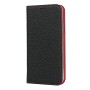 כיסוי ארנק / ספר עשוי מעור בצבע שחור עם חריצים לכרטיסי אשראי עבור Apple iPhone XR