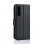 כיסוי ארנק / ספר עשוי מעור בצבע שחור עם חריצים לכרטיסי אשראי עבור Huawei P30