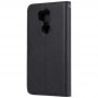 כיסוי ארנק / ספר עשוי מעור בצבע שחור עם חריצים לכרטיסי אשראי עבור LG G7