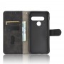 כיסוי ארנק / ספר עשוי מעור בצבע שחור עם חריצים לכרטיסי אשראי עבור LG G8s ThinQ