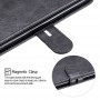 כיסוי ארנק / ספר עשוי מעור בצבע שחור עם חריצים לכרטיסי אשראי עבור LG K10 2017