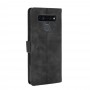 כיסוי ארנק / ספר עשוי מעור בצבע שחור עם חריצים לכרטיסי אשראי עבור LG K41S