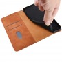 כיסוי ארנק / ספר עשוי מעור בצבע שחור עם חריצים לכרטיסי אשראי עבור LG K50S
