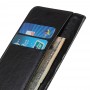 כיסוי ארנק / ספר עשוי מעור בצבע שחור עם חריצים לכרטיסי אשראי עבור Xiaomi Redmi Note 11 4G 2022