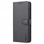 כיסוי ארנק / ספר עשוי מעור בצבע שחור עם חריצים לכרטיסי אשראי עבור Samsung Galaxy A53 5G