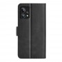 כיסוי ארנק / ספר עשוי מעור בצבע שחור עם חריצים לכרטיסי אשראי עבור Realme 9 Pro+ Dual
