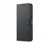 כיסוי ארנק / ספר עשוי מעור בצבע שחור עם חריצים לכרטיסי אשראי עבור Oppo A36