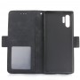 כיסוי ארנק / ספר עשוי מעור בצבע שחור עם חריצים לכרטיסי אשראי עבור Samsung Galaxy Note10+ 5G