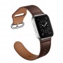 רצועה לשעון חכם לדגם: Apple Watch 7 45mm עשוי מחומר: עור בצבע: מרקם מחט חום כהה