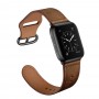 רצועה לשעון חכם לדגם: Apple Watch SE 40mm עשוי מחומר: עור בצבע: מרקם סוס משוגע חום כהה