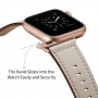 רצועה לשעון חכם לדגם: Apple Watch 6 44mm עשוי מחומר: עור בצבע: בז '