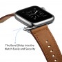 רצועה לשעון חכם לדגם: Apple Watch 5 40mm עשוי מחומר: עור בצבע: מרקם סוס משוגע חום אדום