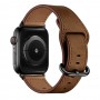רצועה לשעון חכם לדגם: Apple Watch 5 40mm עשוי מחומר: עור בצבע: מרקם סוס משוגע חום כהה