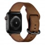 רצועה לשעון חכם לדגם: Apple Watch 4 44mm עשוי מחומר: עור בצבע: מרקם סוס משוגע חום כהה