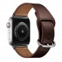 רצועה לשעון חכם לדגם: Apple Watch 3 42mm עשוי מחומר: עור בצבע: מרקם מחט חום כהה