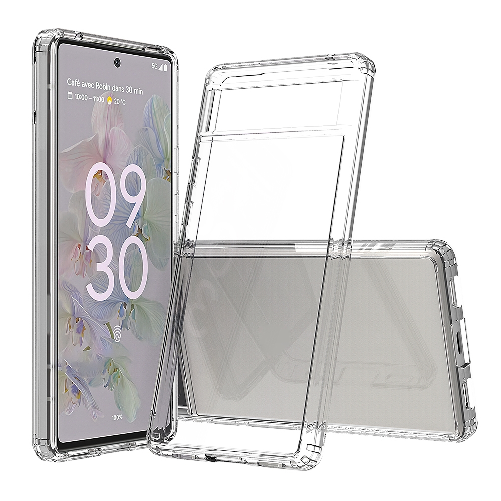 כיסוי סיליקון שקוף + בולם זעזועים מיועד ל Google Pixel 6a